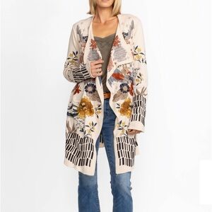 NWT Johnny Was Sarina Wrap Multicolor Embroidered Cardigan